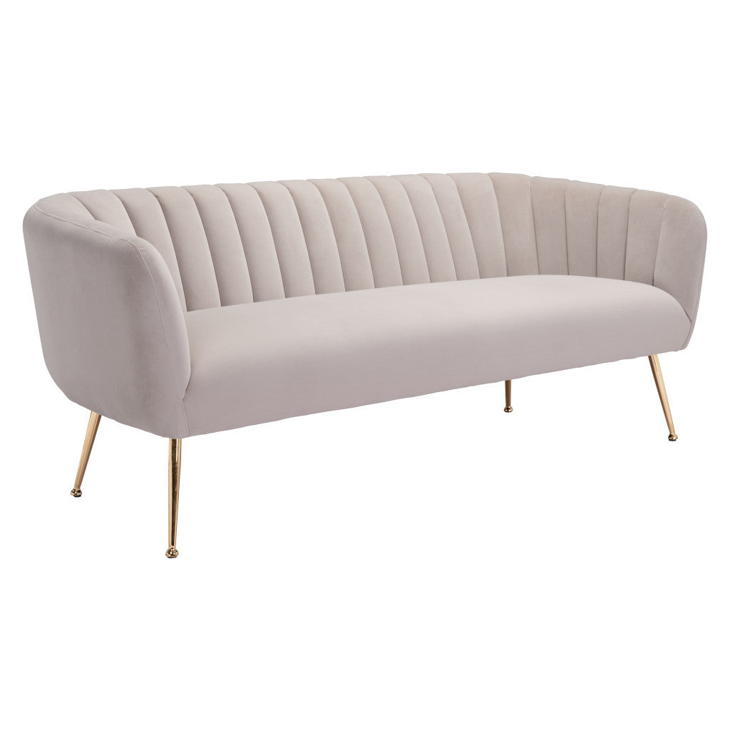 70" Velvet Channel Tufted Deco Sofa