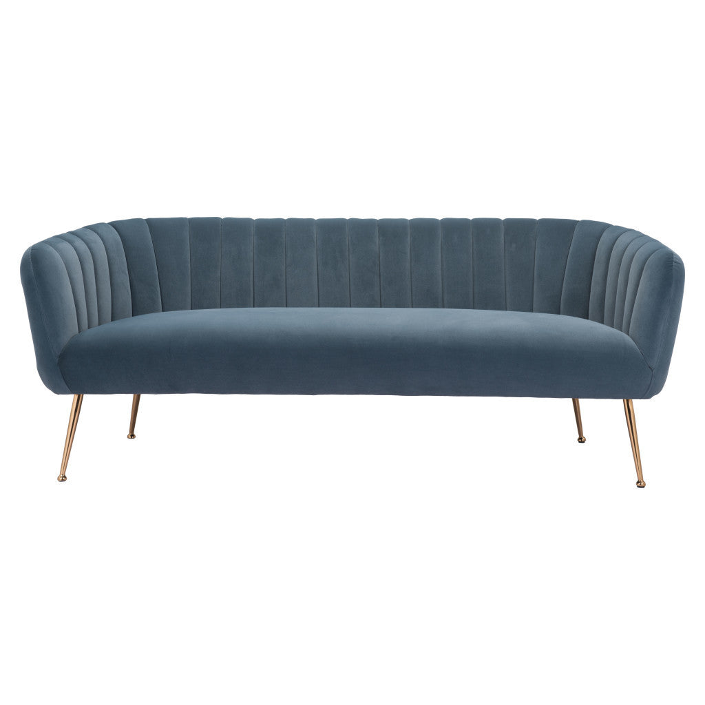 70" Velvet Curved Tuxedo Sofa