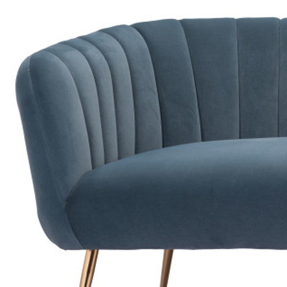 70" Velvet Channel Tufted Deco Sofa