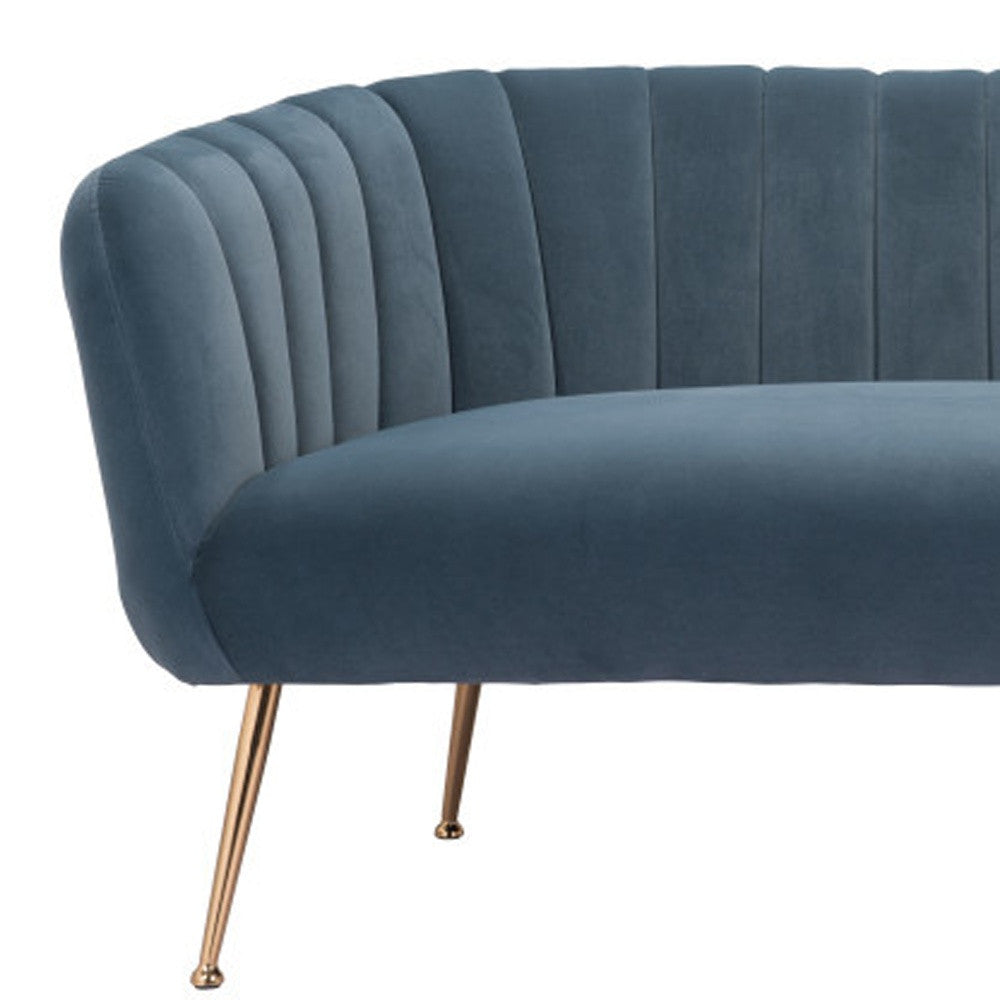 70" Velvet Curved Tuxedo Sofa