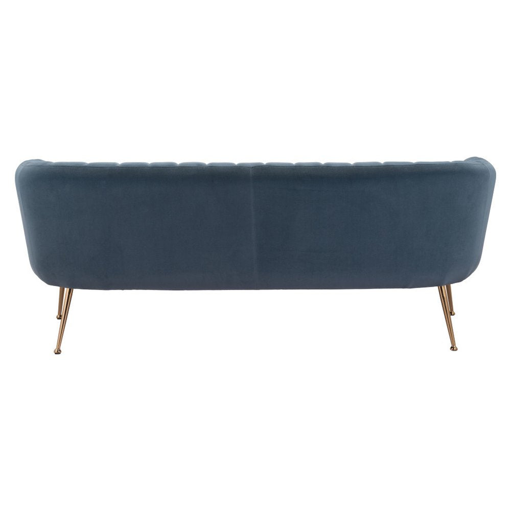 70" Velvet Channel Tufted Deco Sofa