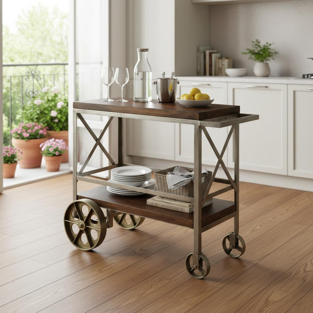 34" Vintage Rolling Bart Cart