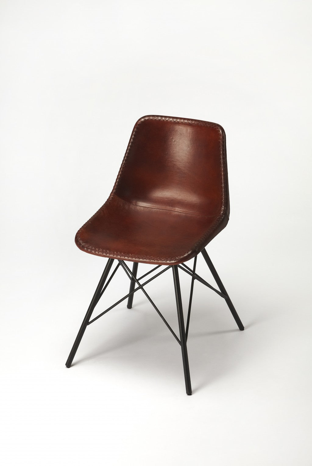 21" Brown Faux Leather Side Chair