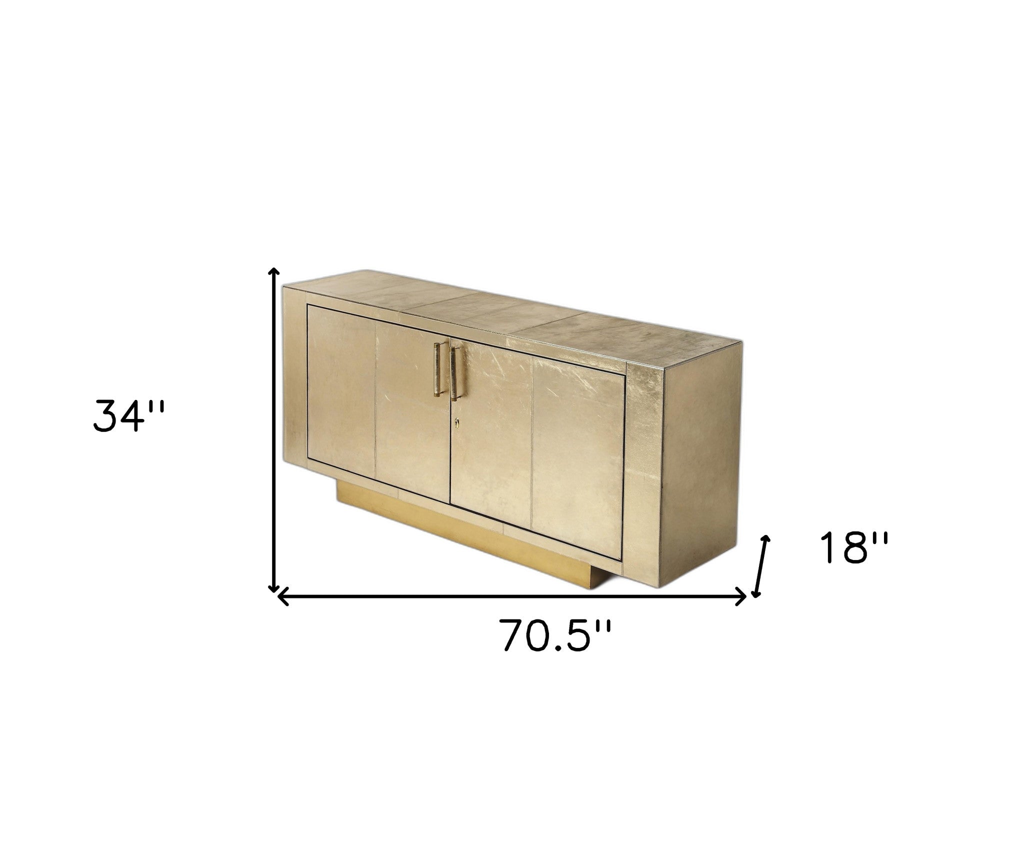 71" Gold Wood Sideboard