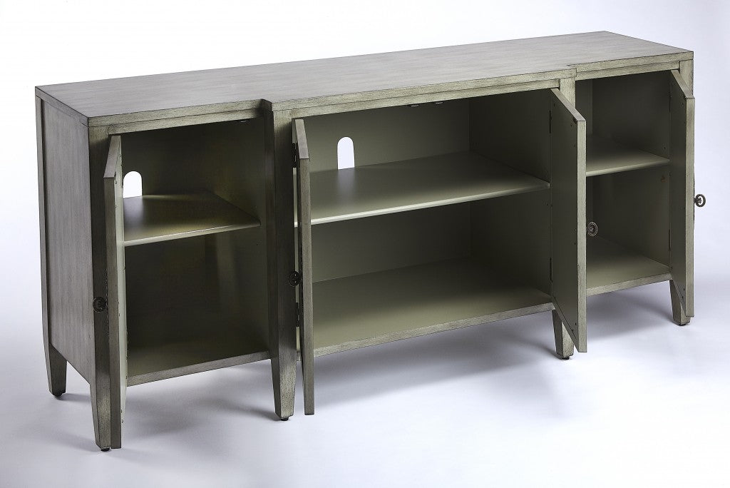 71" Olive Gray Mirrored Sideboard