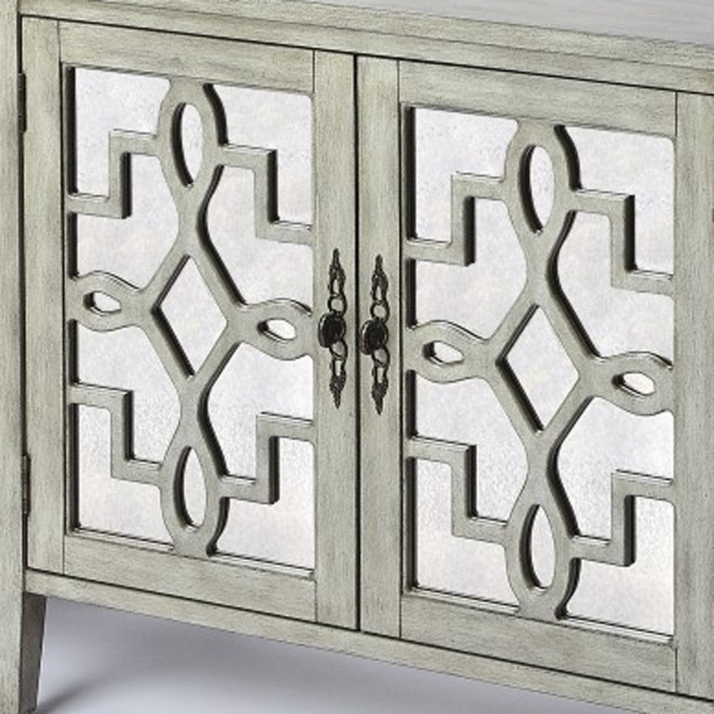 71" Olive Gray Mirrored Sideboard