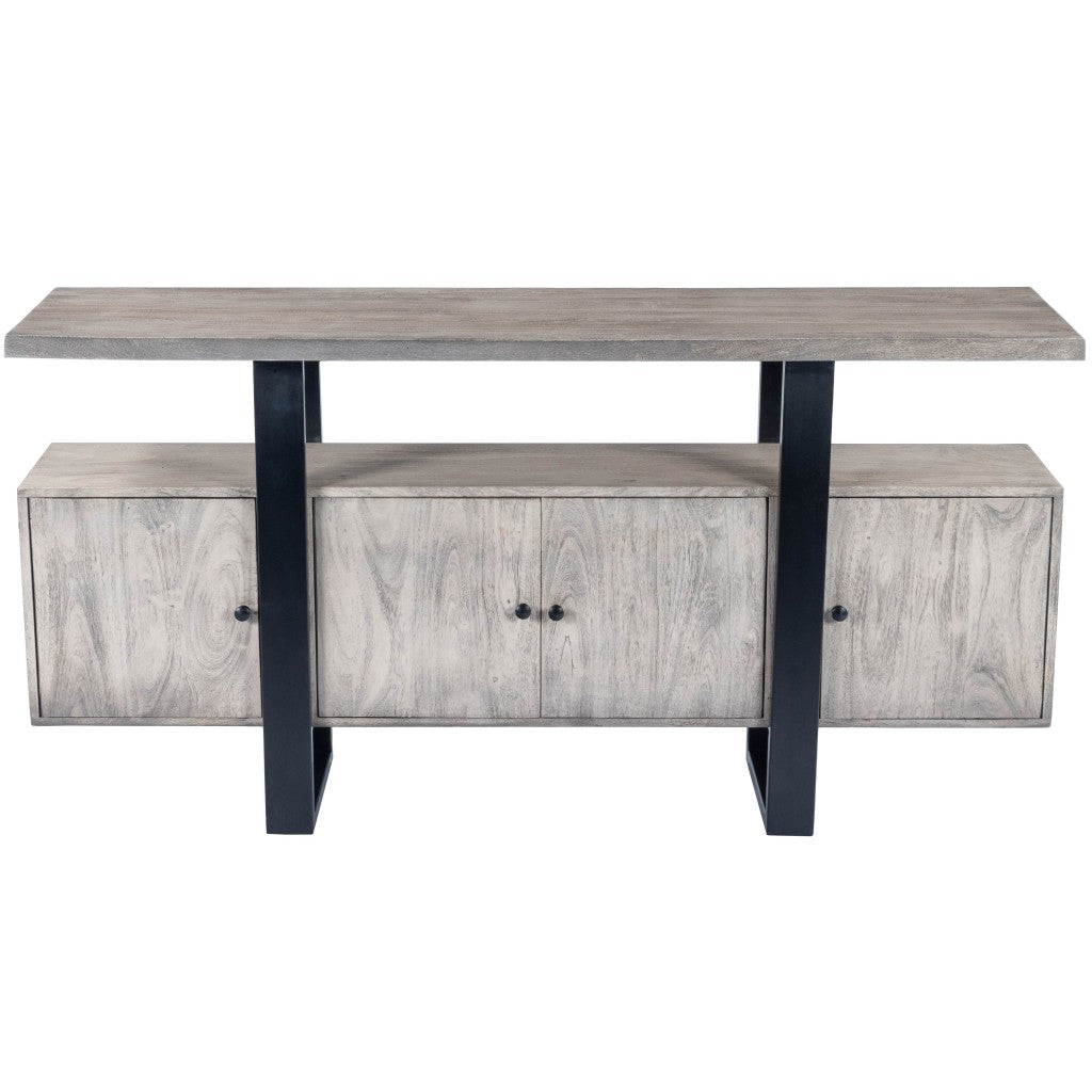 63" Gray Platform Sideboard