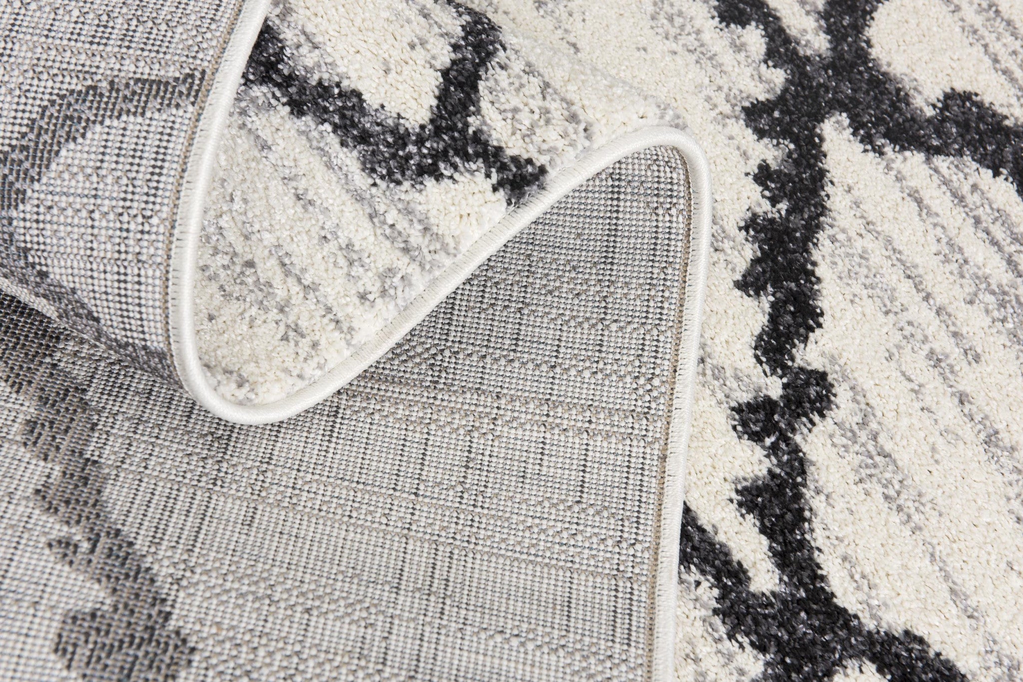 White and Black Jagged Lines Area Rug