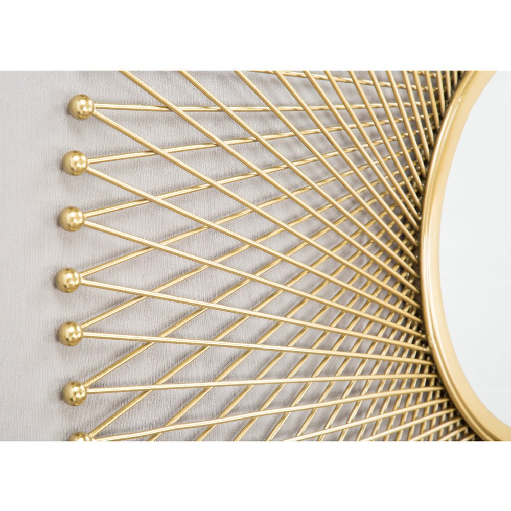 35" Gold Round Pin Framed Mirror