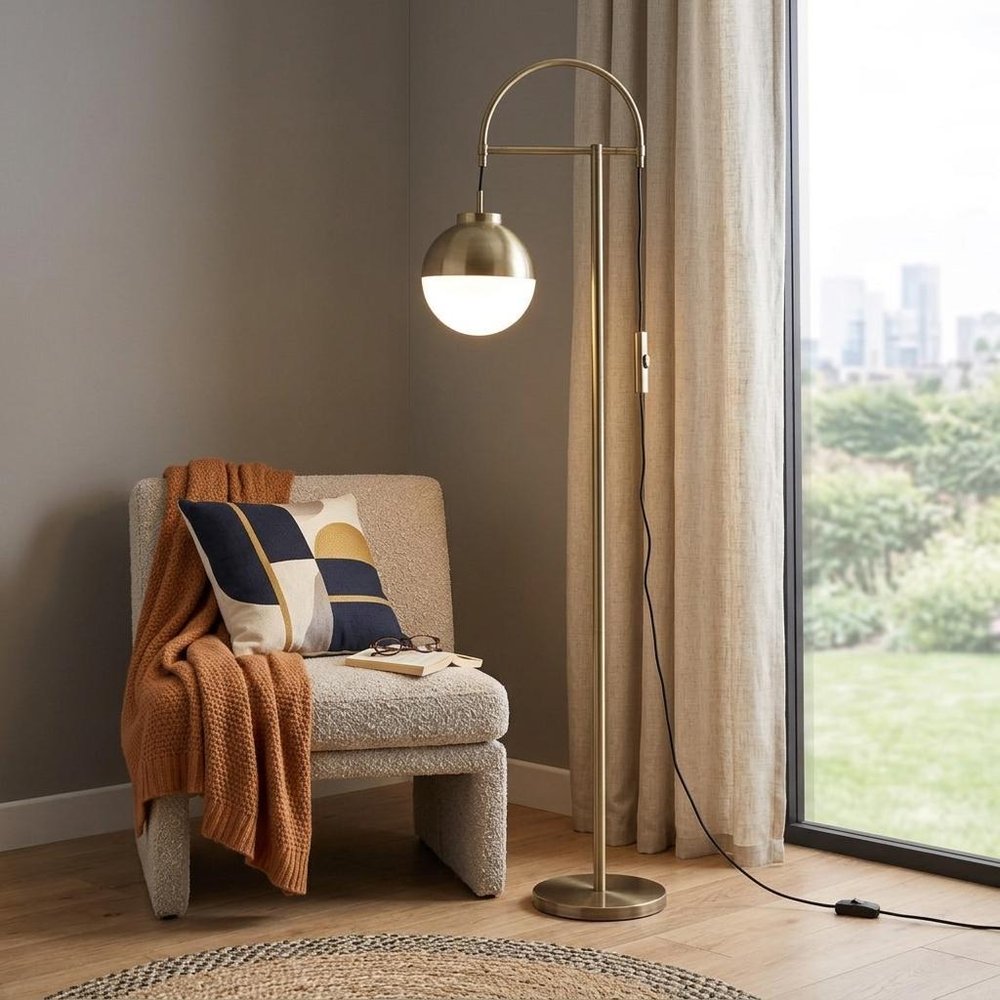 69" Bronze Mid-Century Globe Floor Lamp