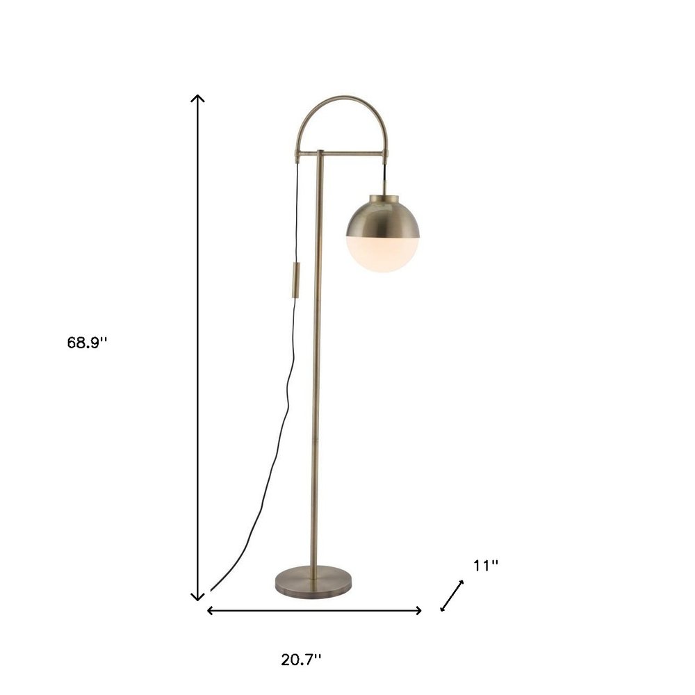 69" Bronze Mid-Century Globe Floor Lamp