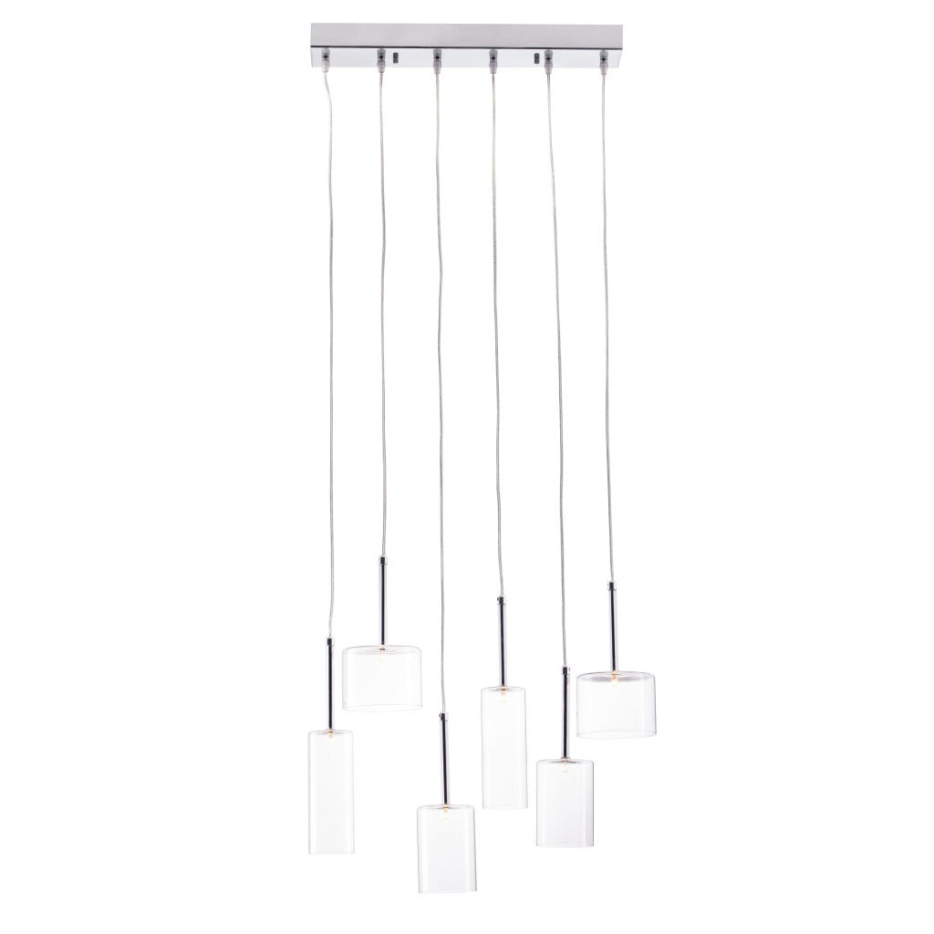 22" Modern Six Light Led Chandelier