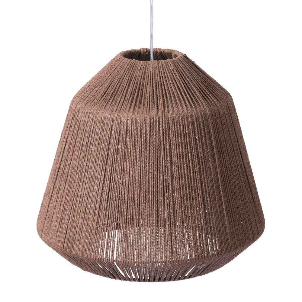 18" Brown Woven Paper Hanging Cone Pendant Light