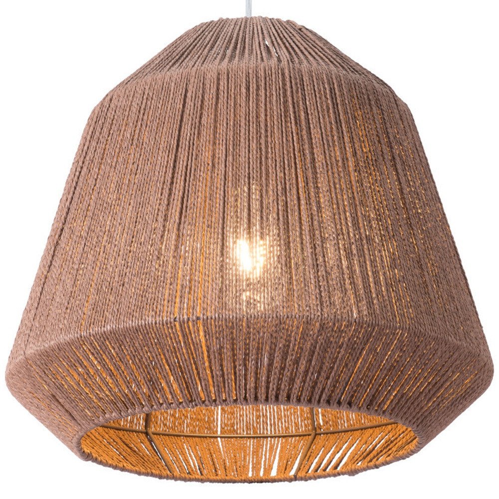 18" Brown Woven Paper Hanging Cone Pendant Light