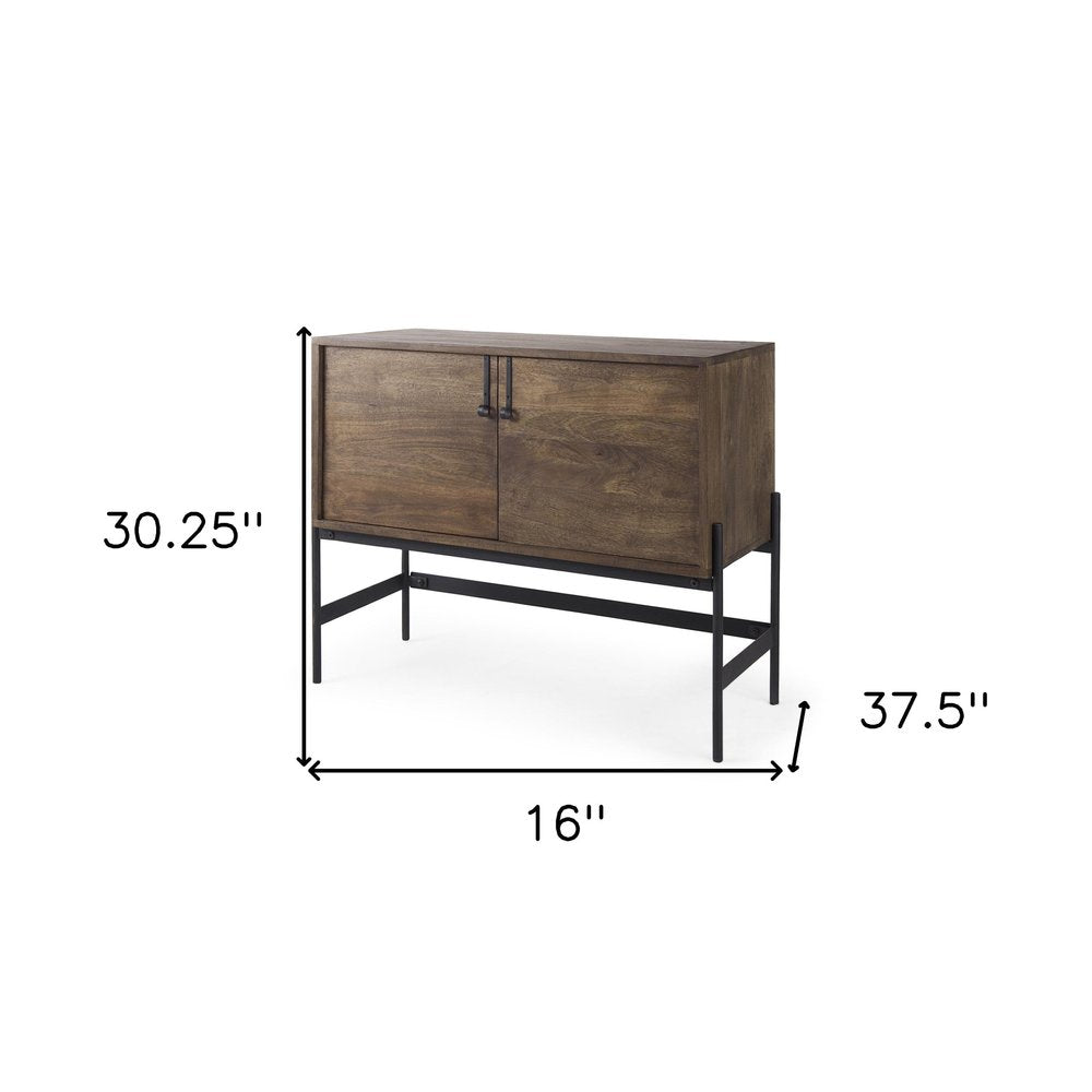38" Dark Brown Contemporary Cabinet