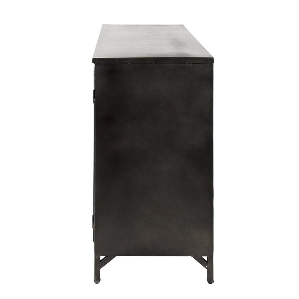 40" Black Cross Iron Cabinet