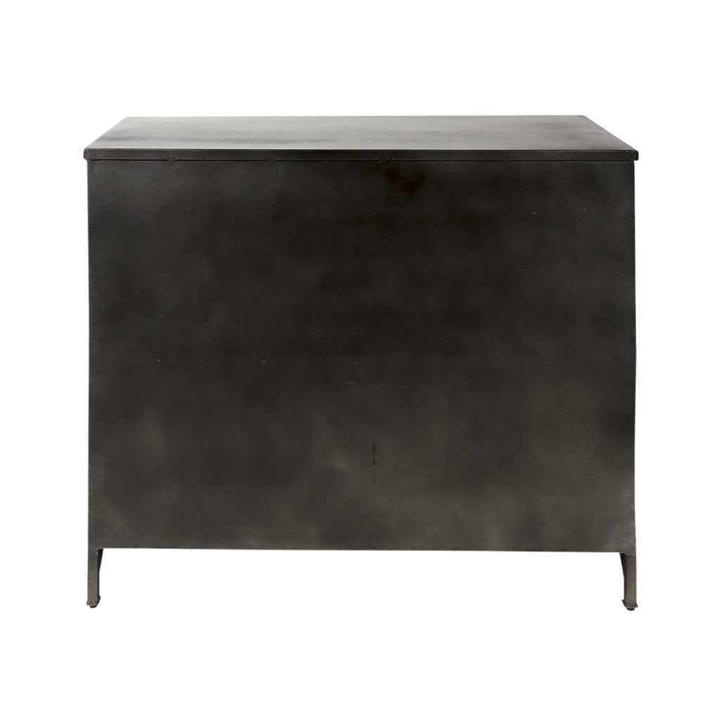 40" Black Cross Iron Cabinet