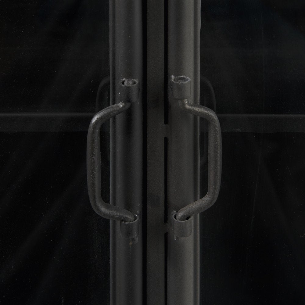 40" Black Cross Iron Cabinet