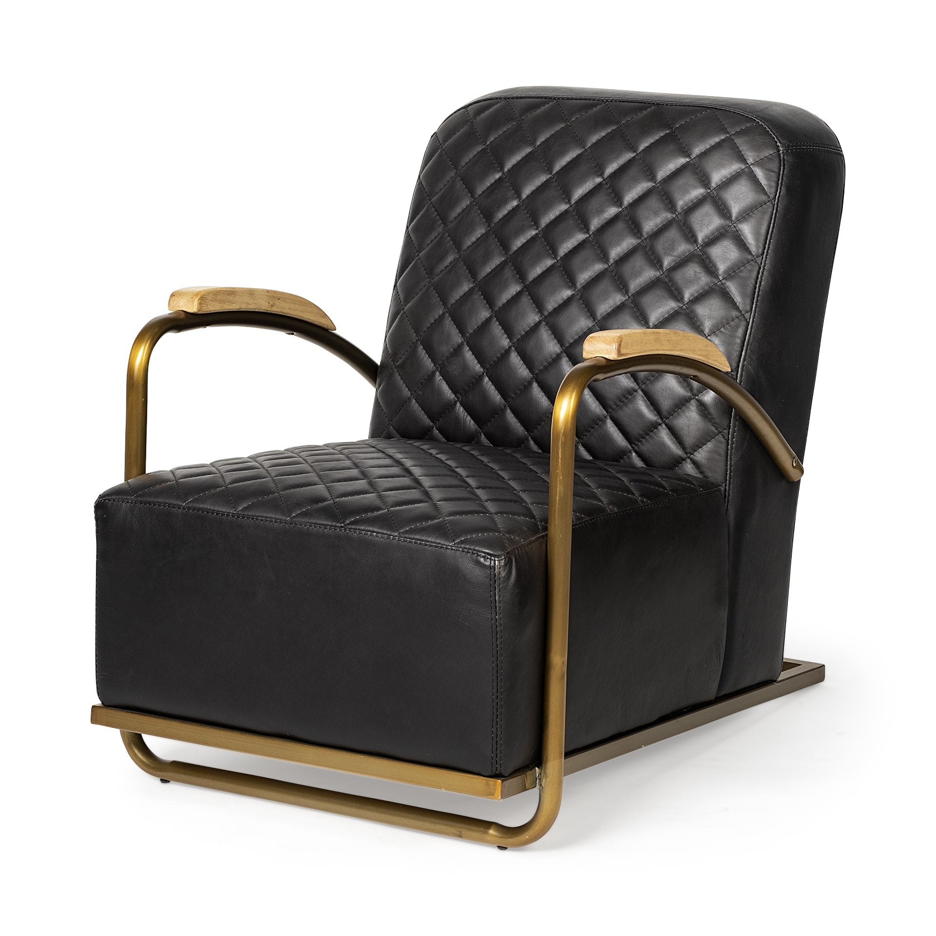 35" Black and Gold Diamond Deep Chair