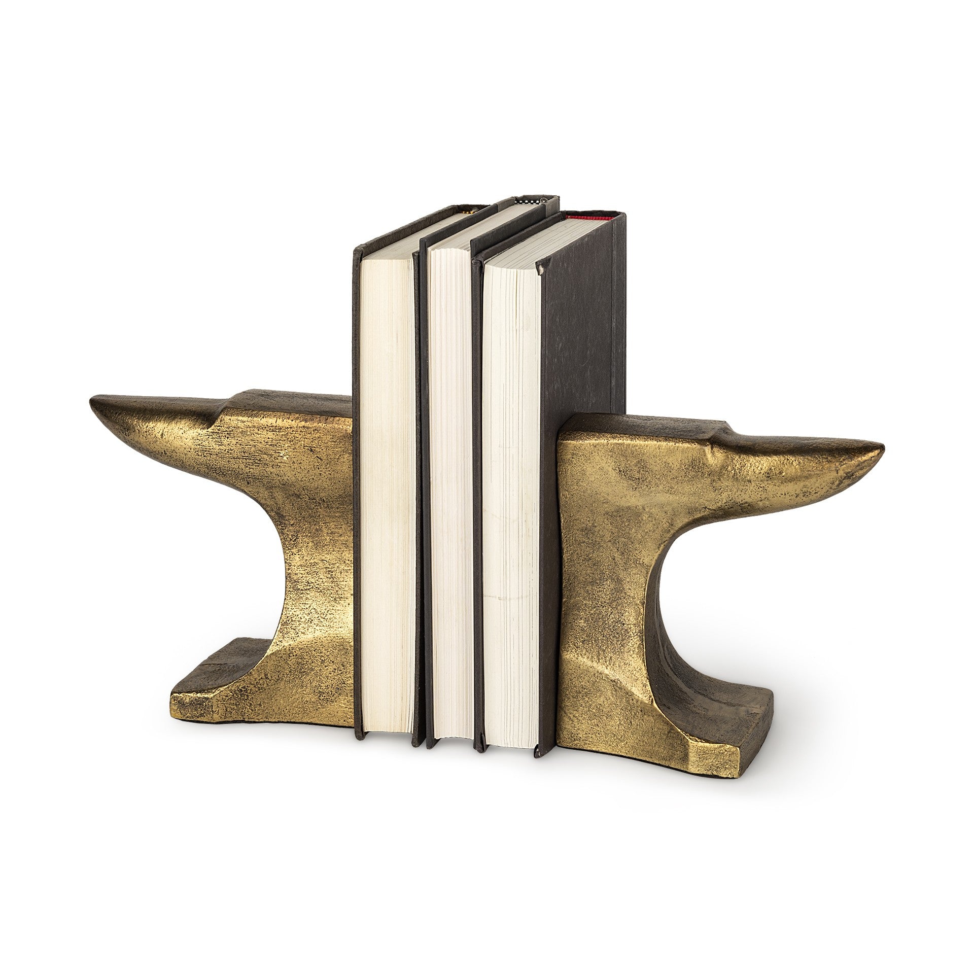 11" Gold Metal Anvil Bookends