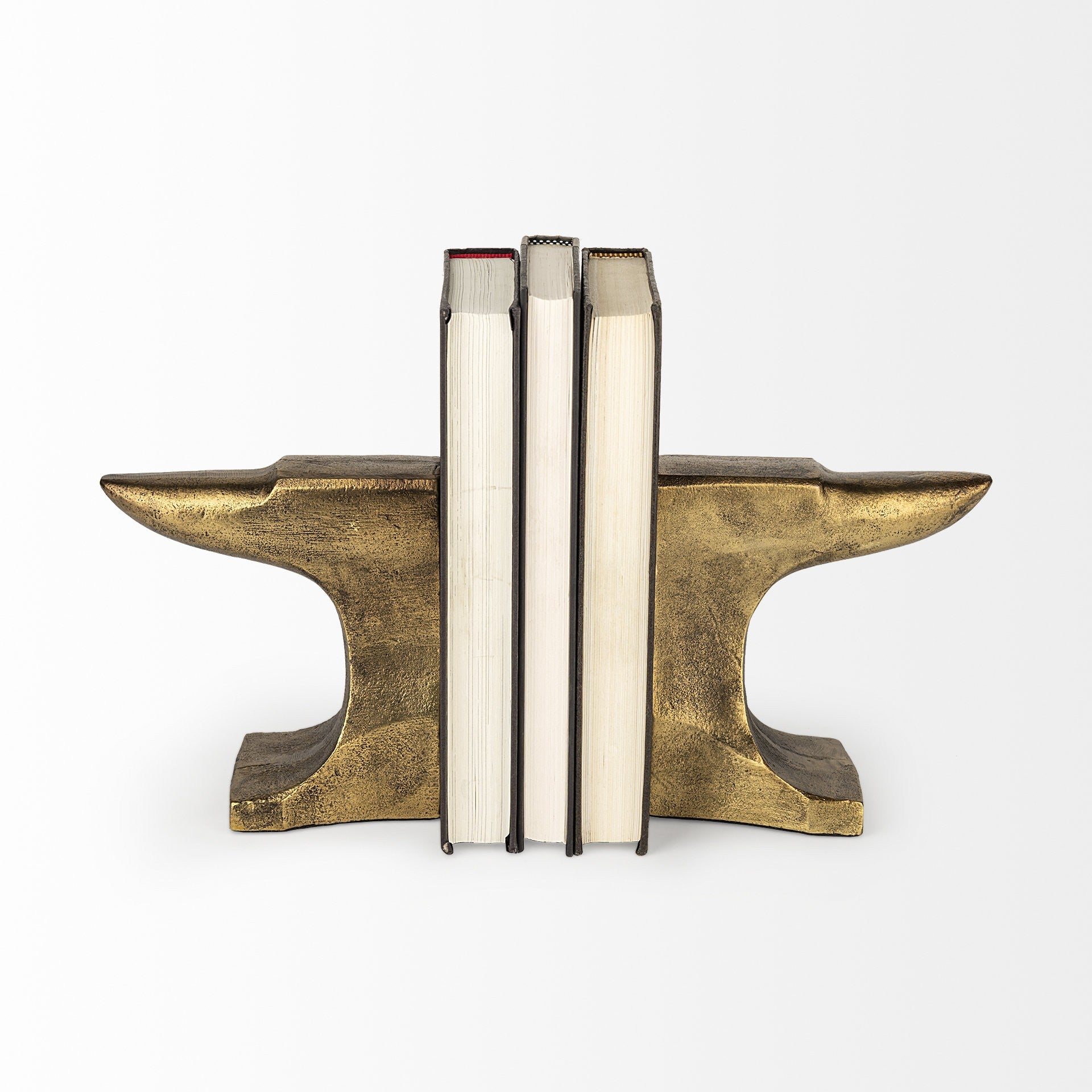 11" Gold Metal Anvil Bookends