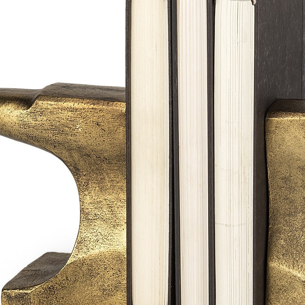 11" Gold Metal Anvil Bookends