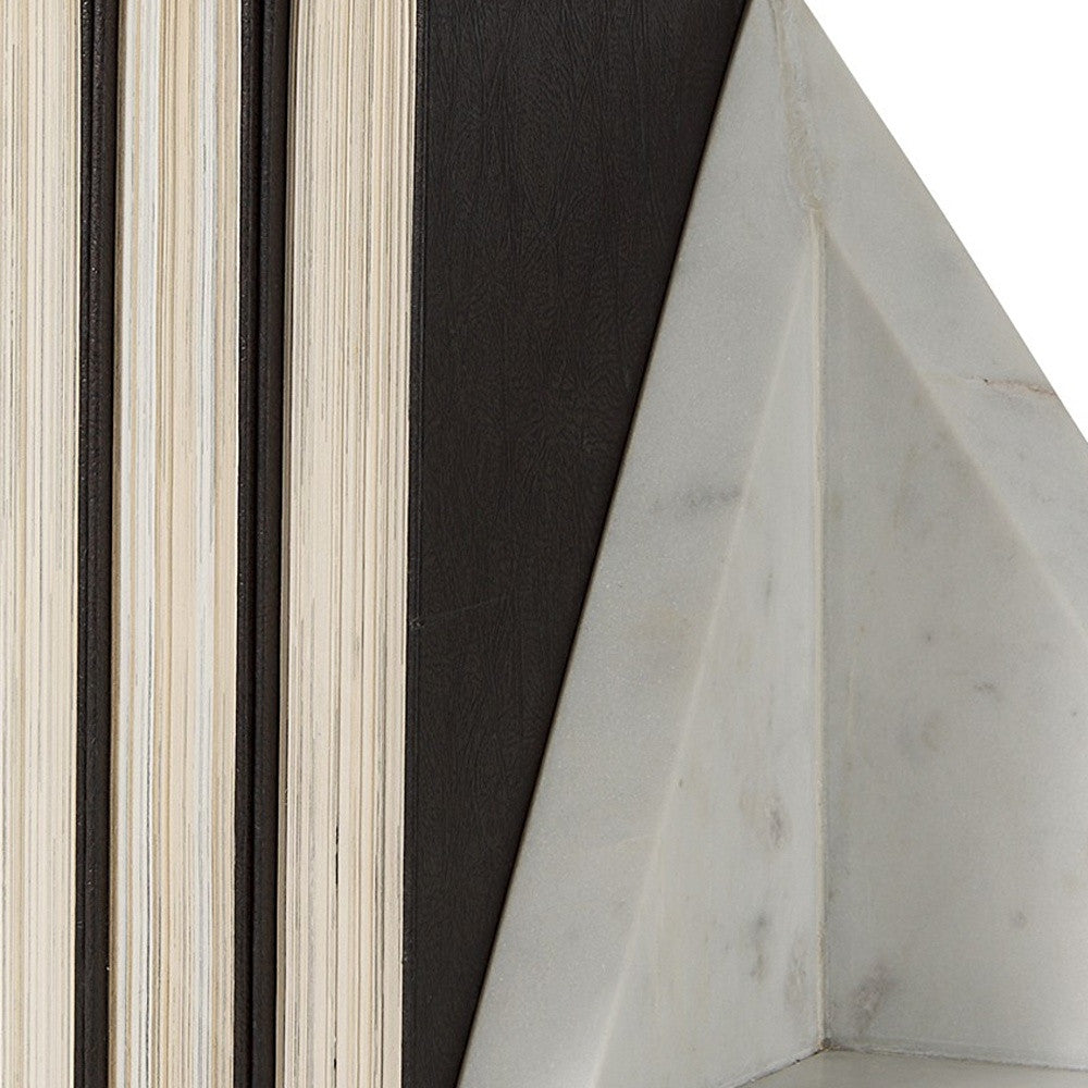 8" Modern Triangle Marble Bookends