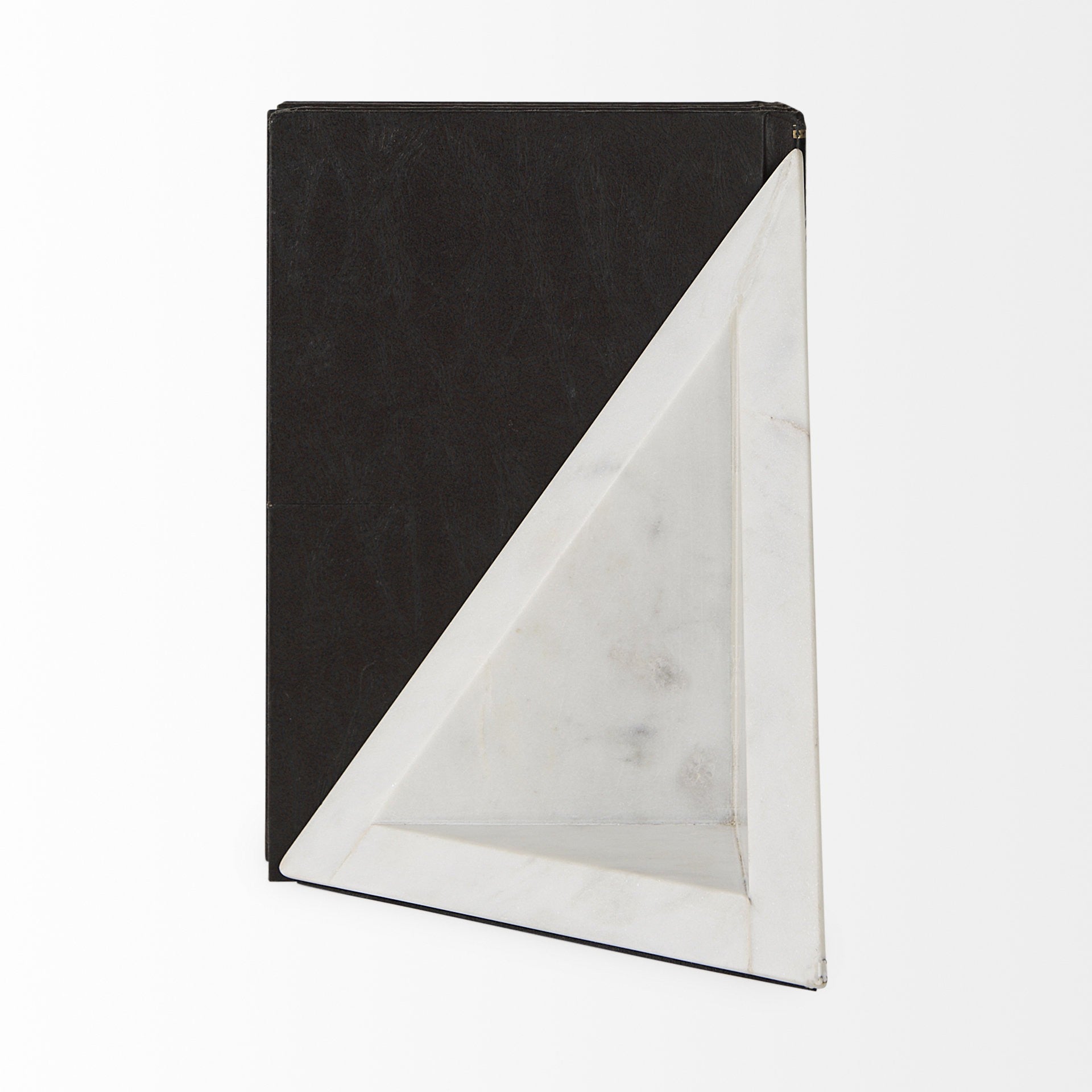 8" Modern Triangle Marble Bookends