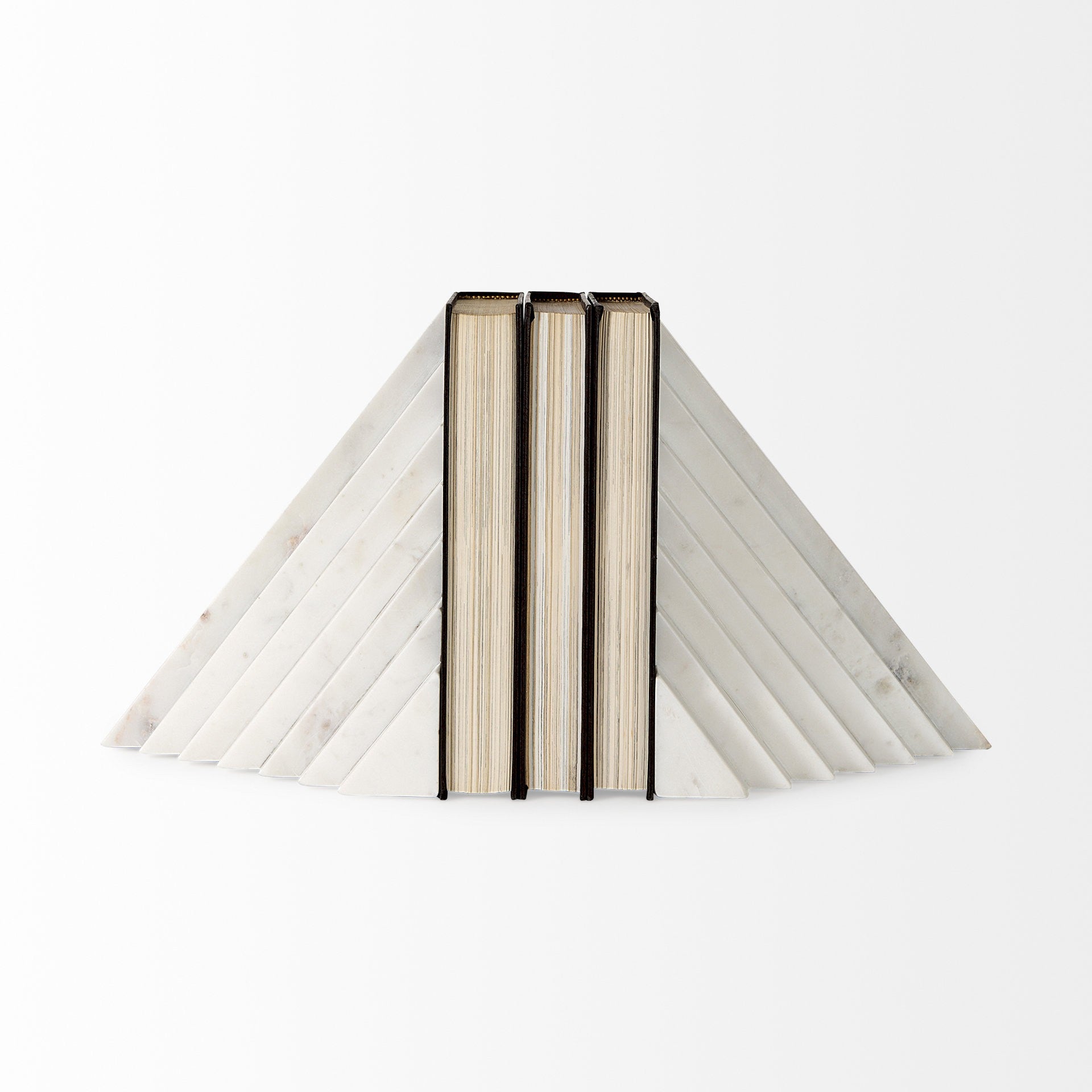 9" Marble Step Triangles Bookends