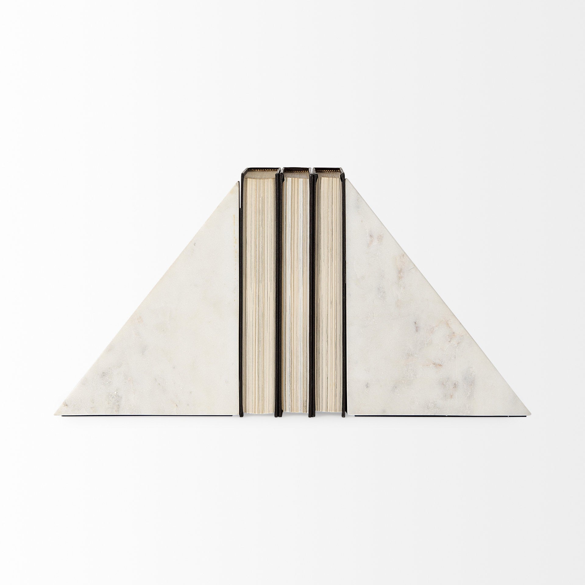 9" Marble Step Triangles Bookends