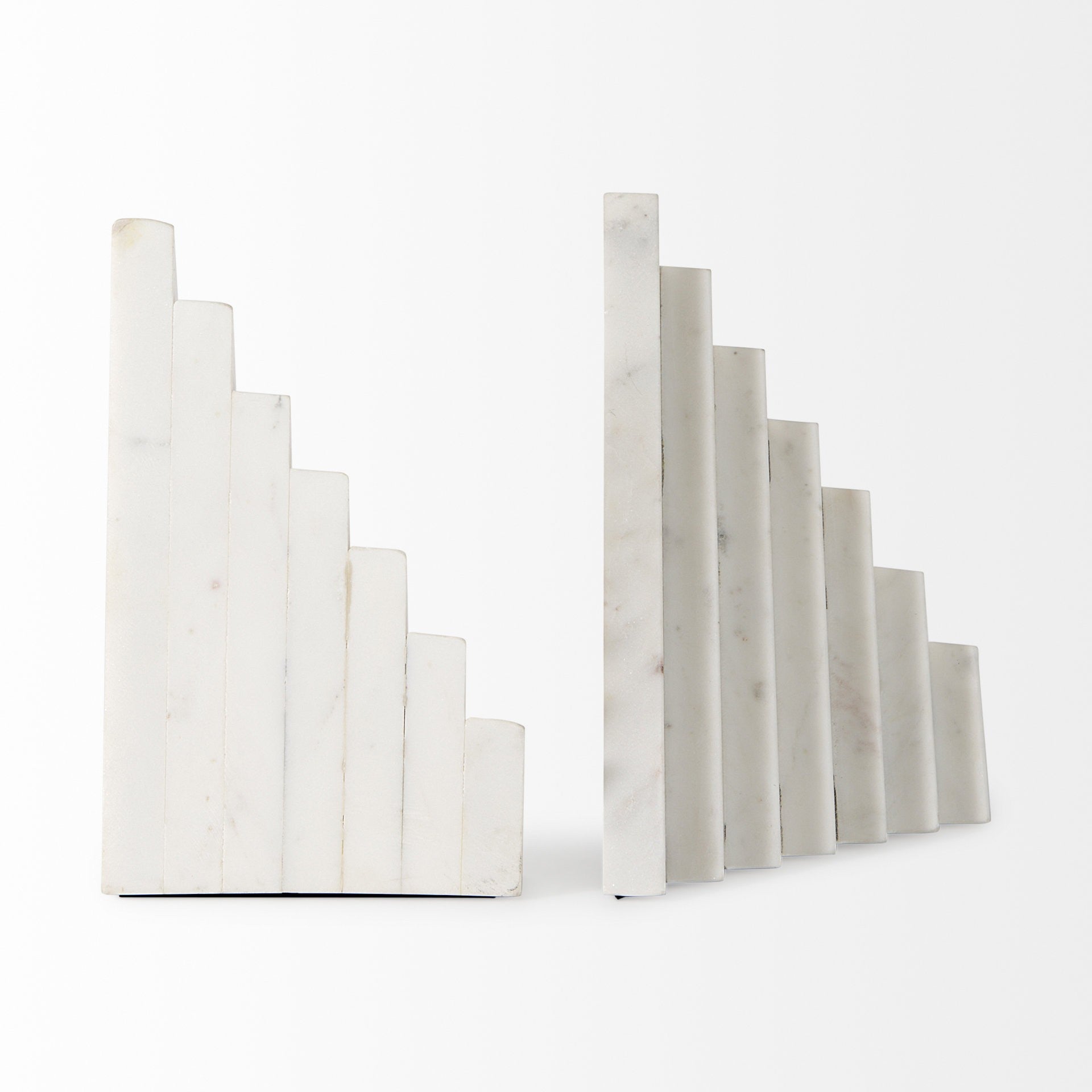 9" Marble Step Triangles Bookends