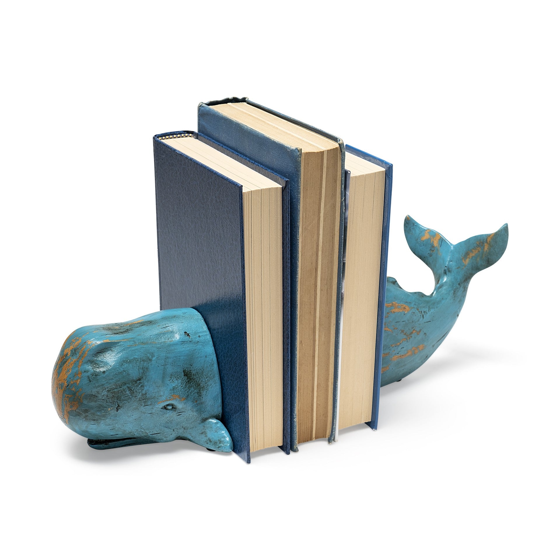 10" Blue Resin Whale Bookends