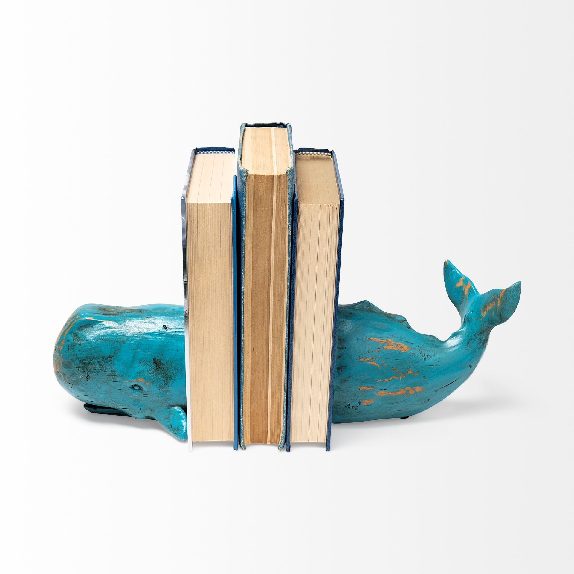 10" Blue Resin Whale Bookends