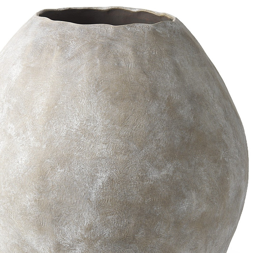 28" Natural Tan Ceramic Floor Vase