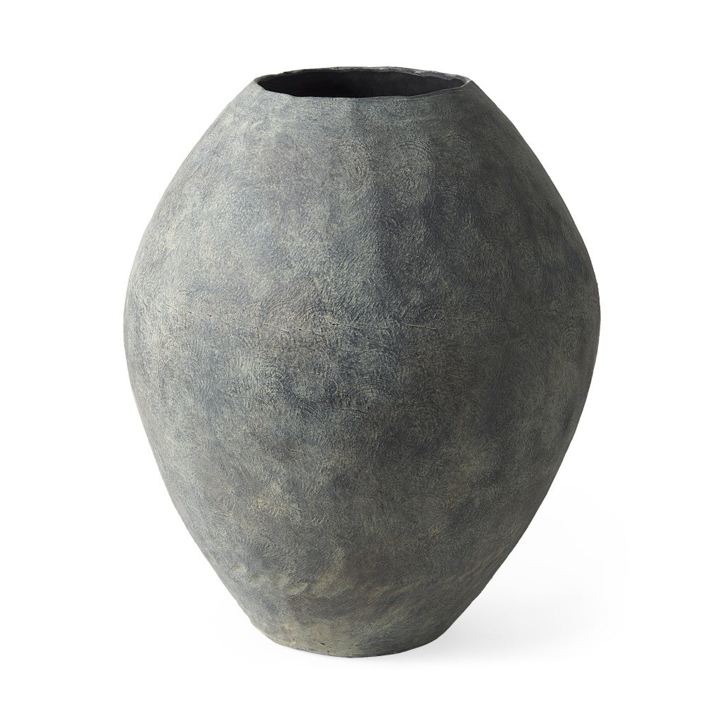 28" Gray Ceramic Floor Vase