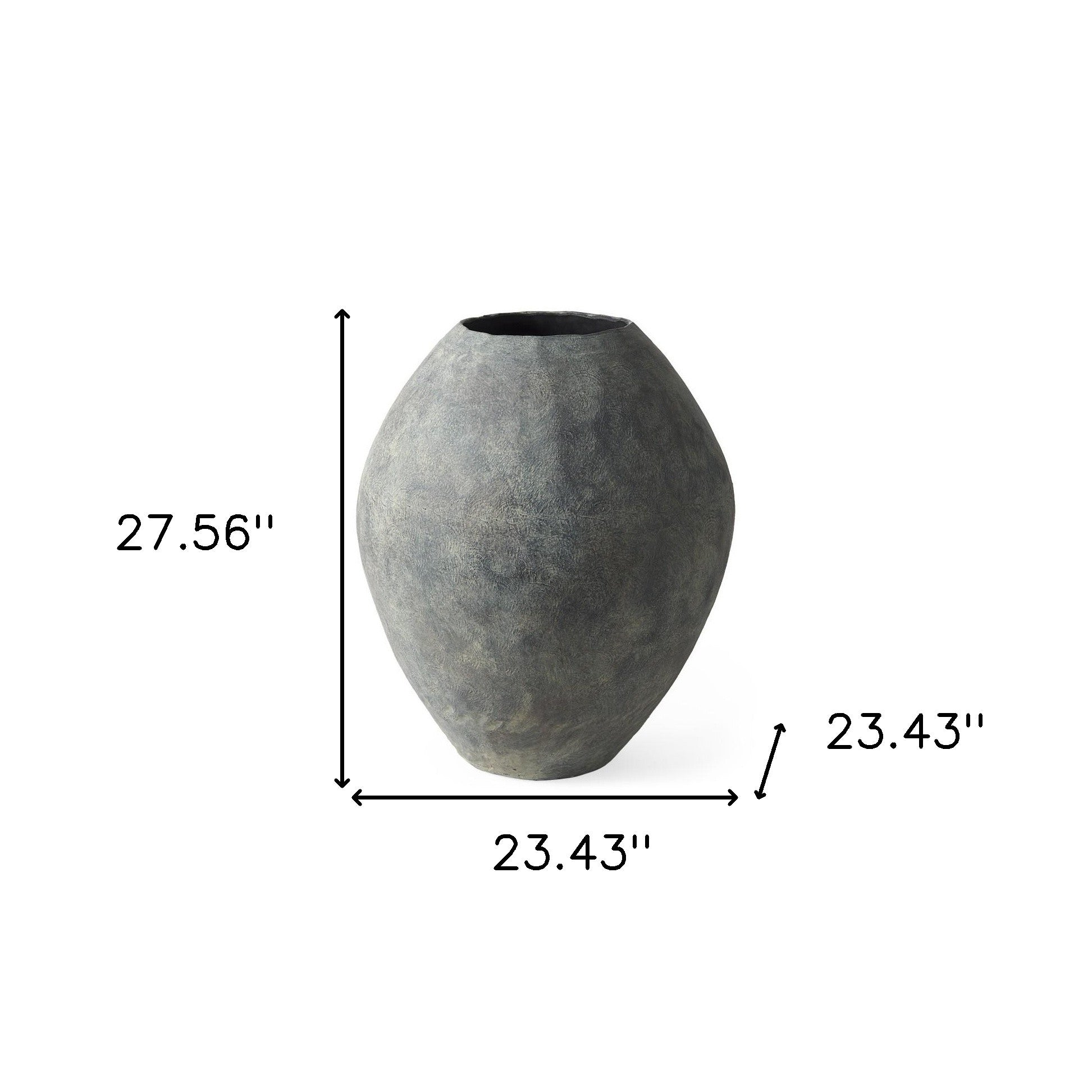 28" Gray Ceramic Floor Vase