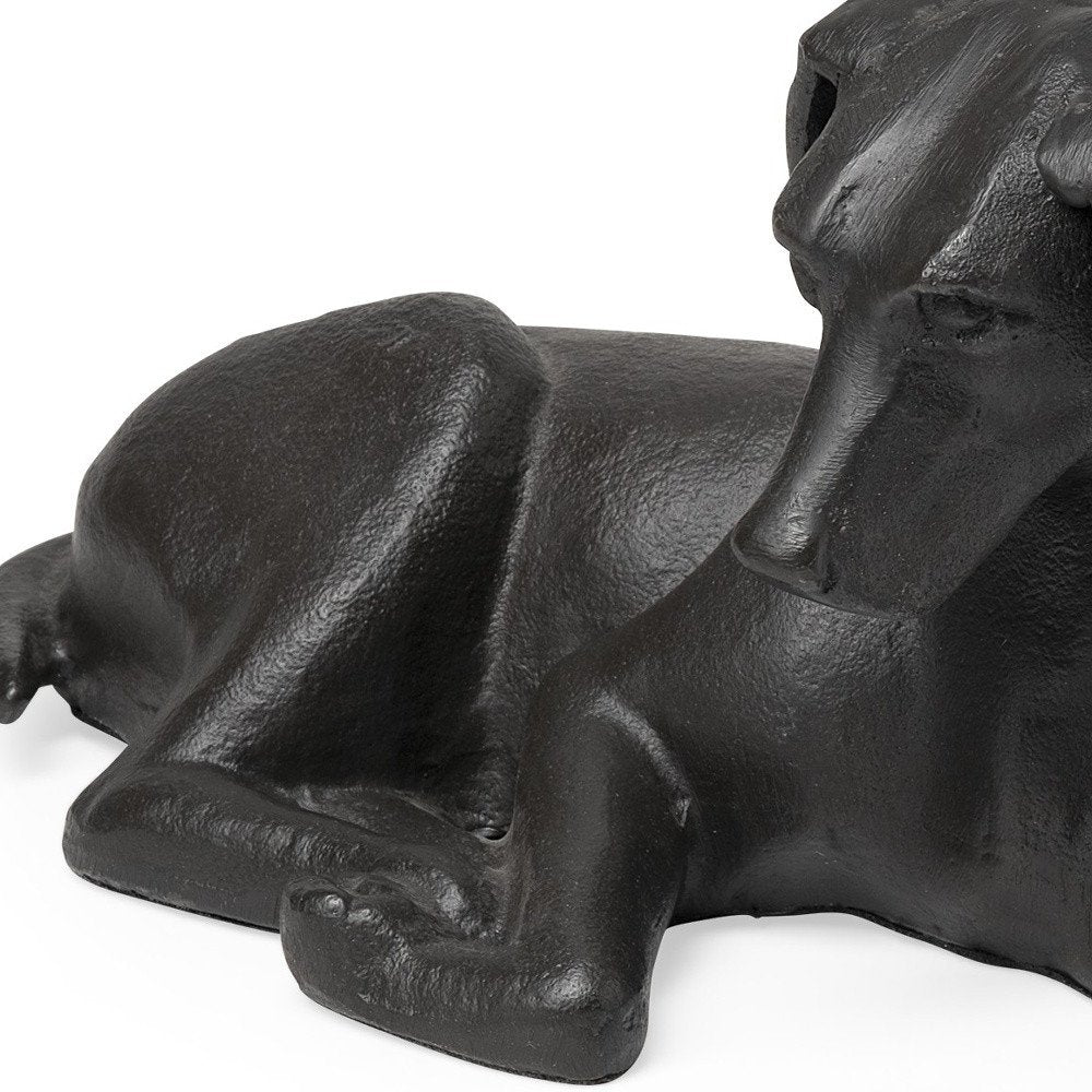 11" Black Metal Labrador Dog Sculpture