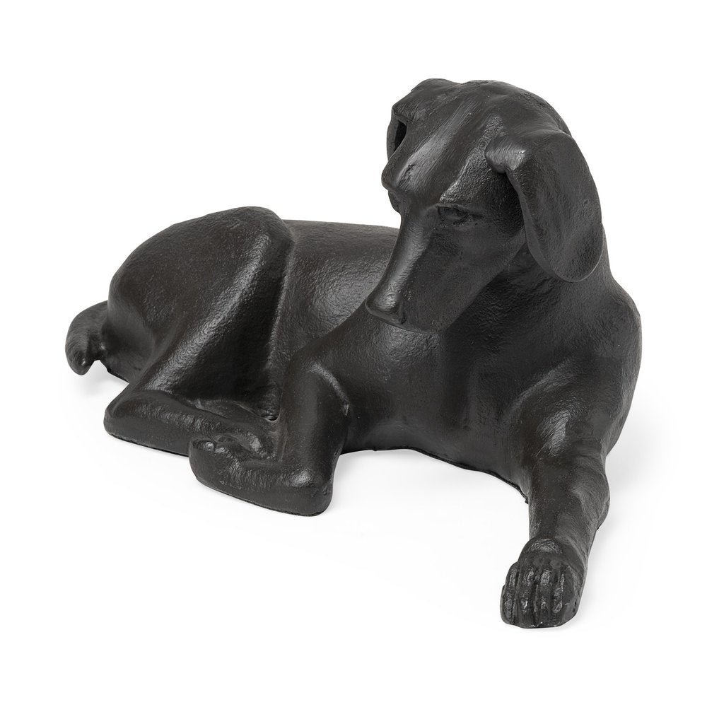 11" Black Metal Labrador Dog Sculpture