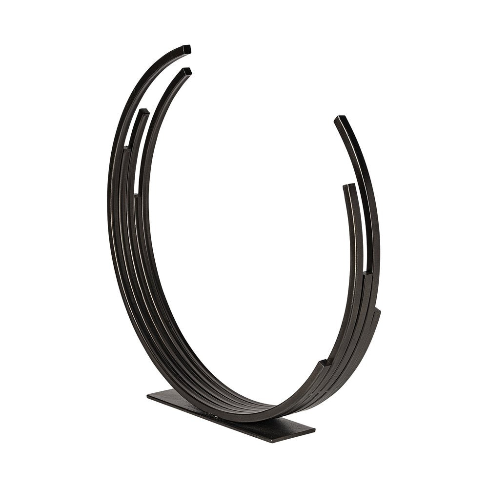 20" Black Iron Modern Sculpture