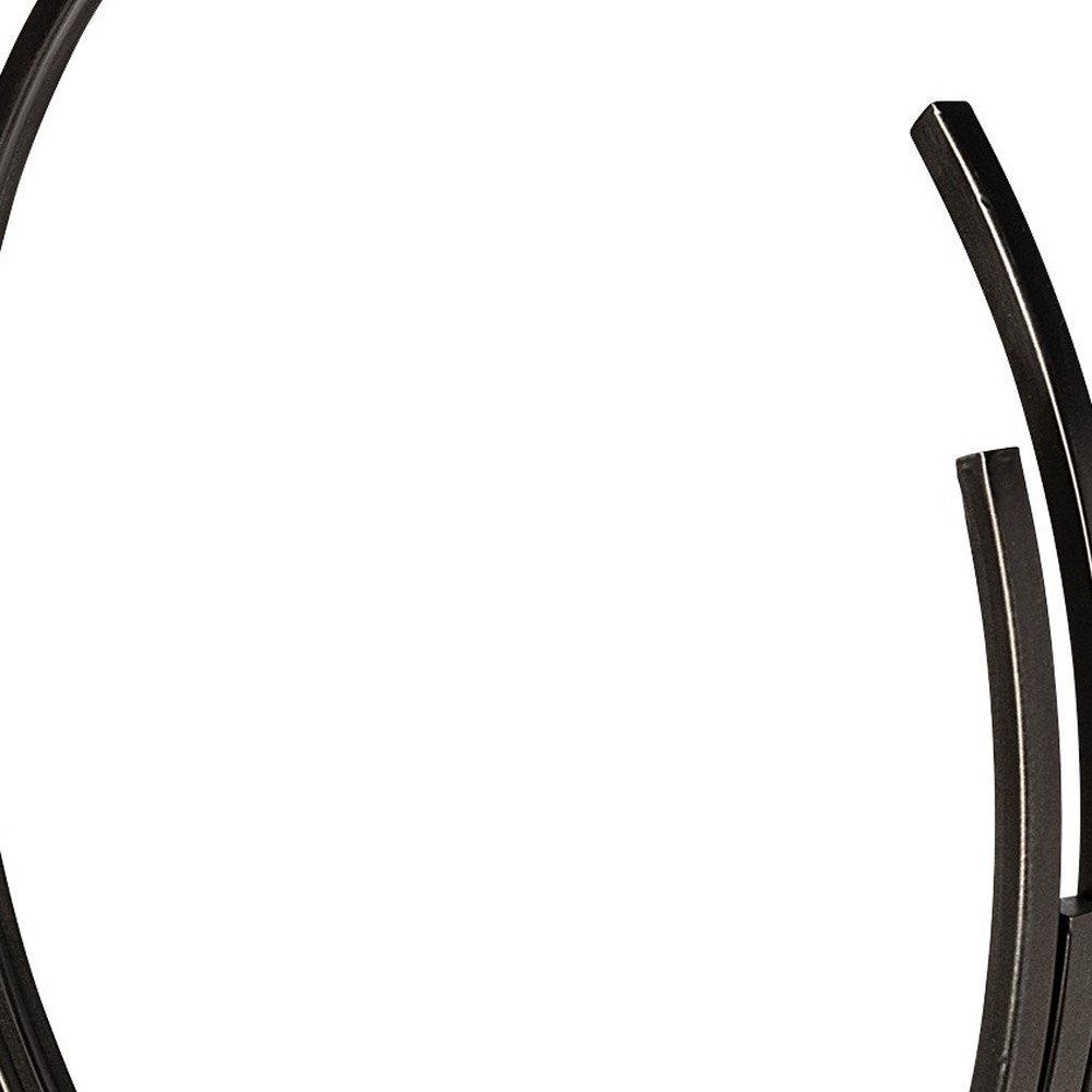 20" Black Iron Modern Sculpture