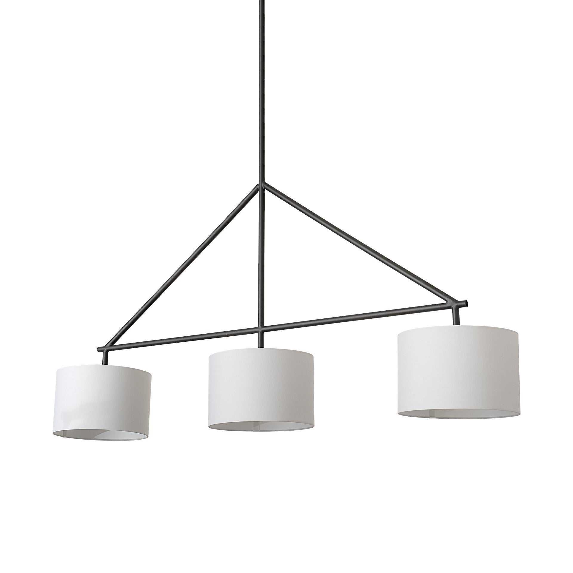 60" White Shade 3-Pendant Light