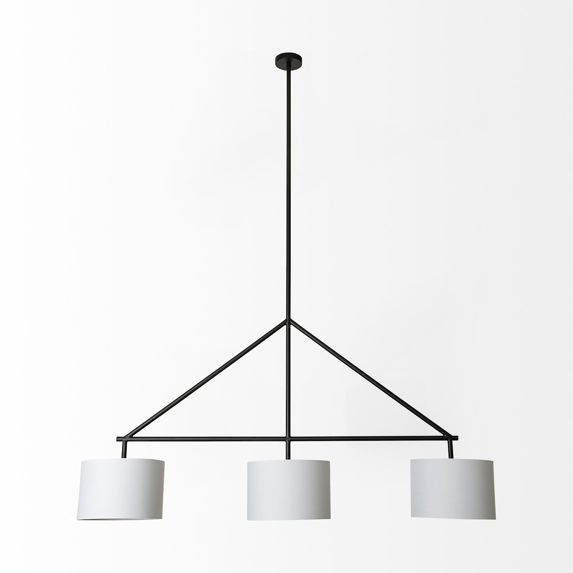 60" White Shade 3-Pendant Light