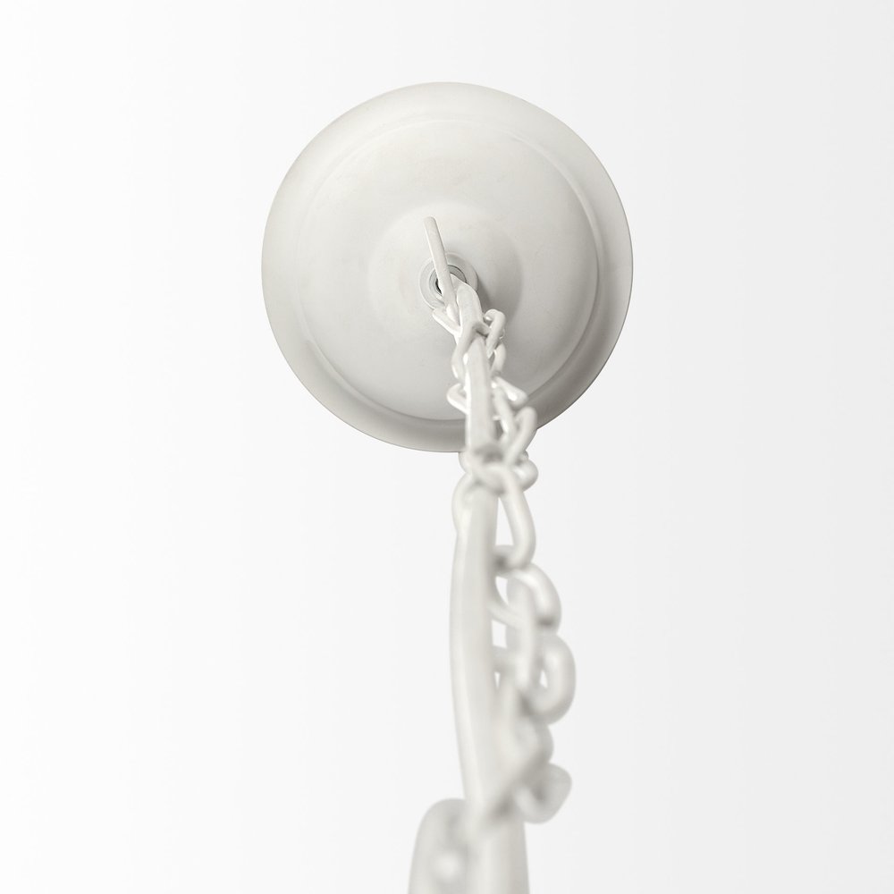16" Whitewash Beaded Ball Pendant Light