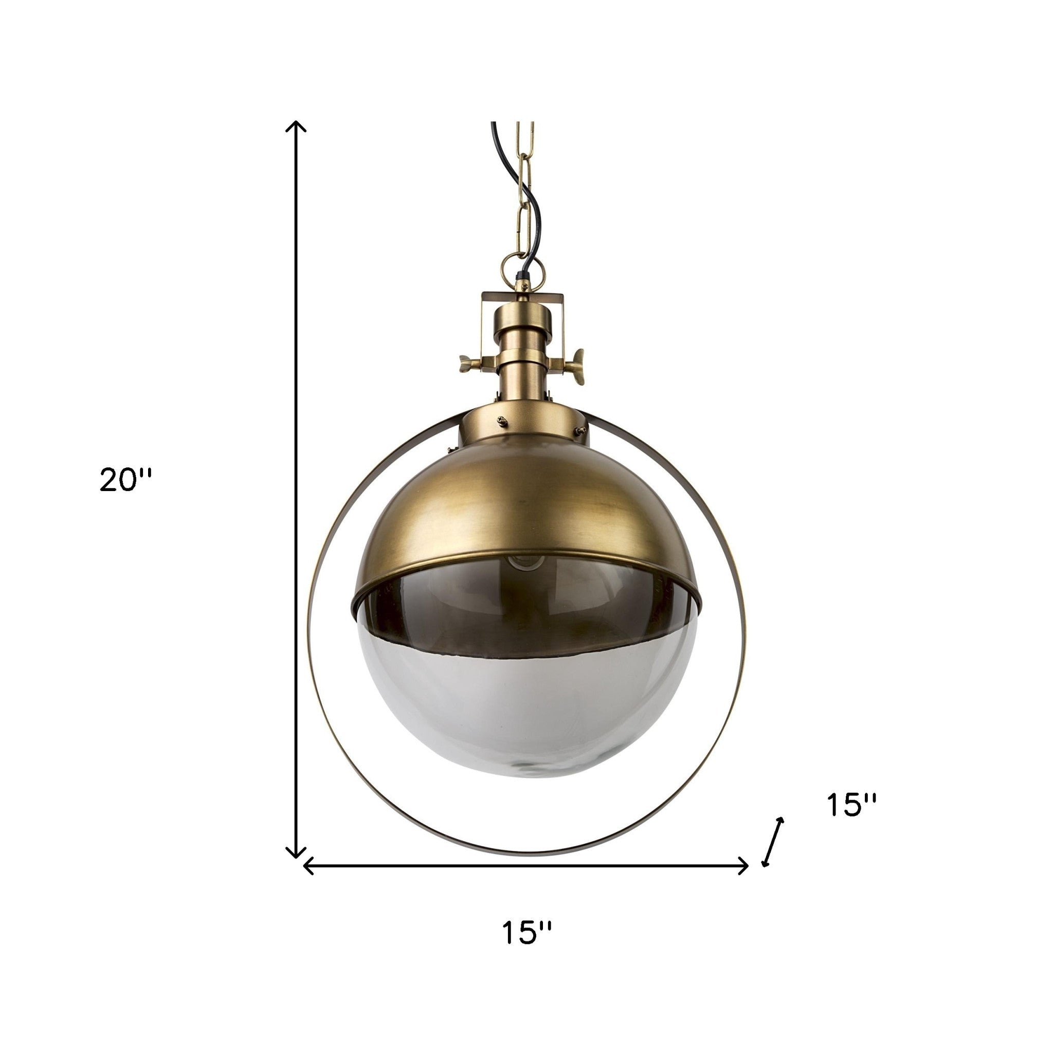 15" Gold Half-Sphere Pendant Light