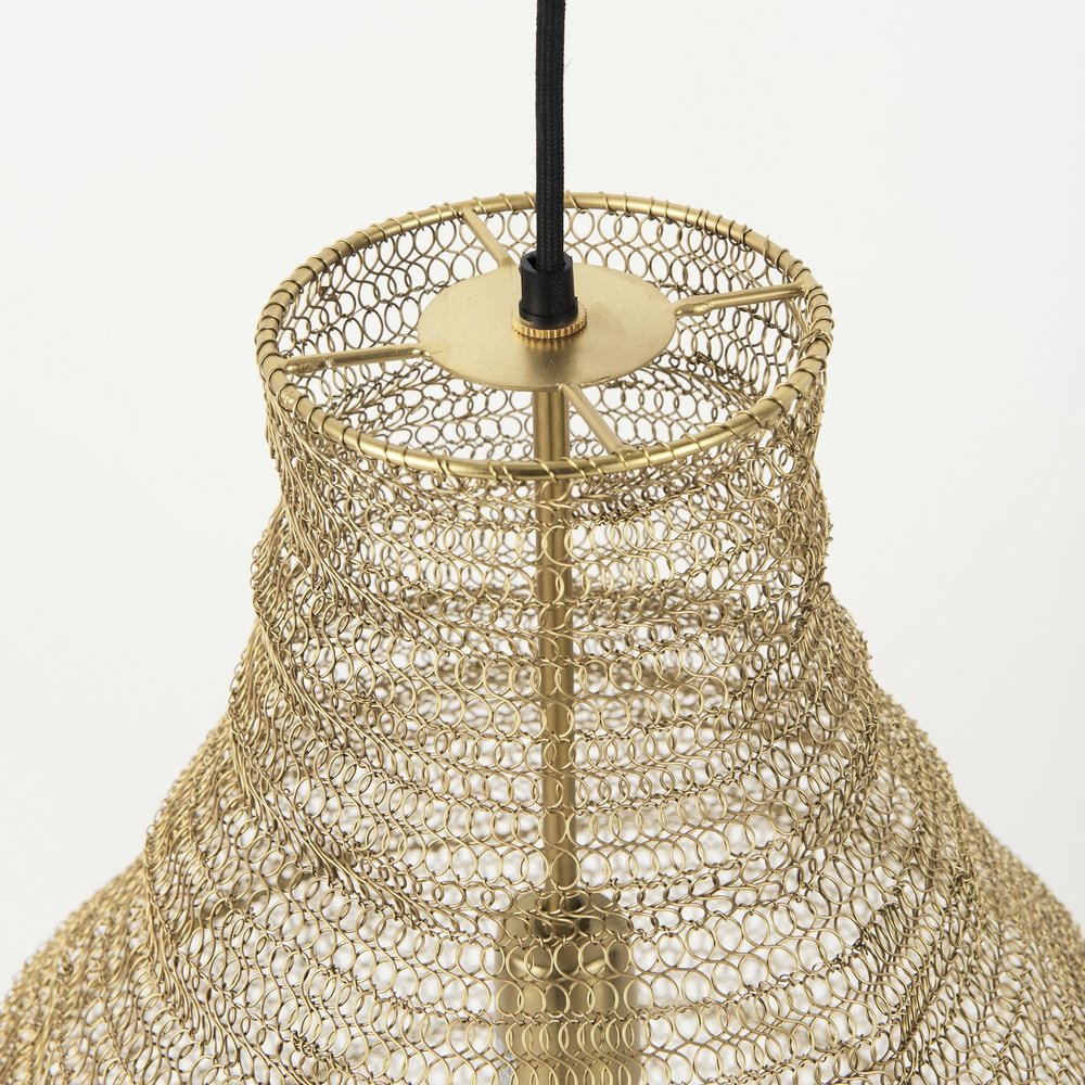 16" Gold Metal Mesh Pendant Light