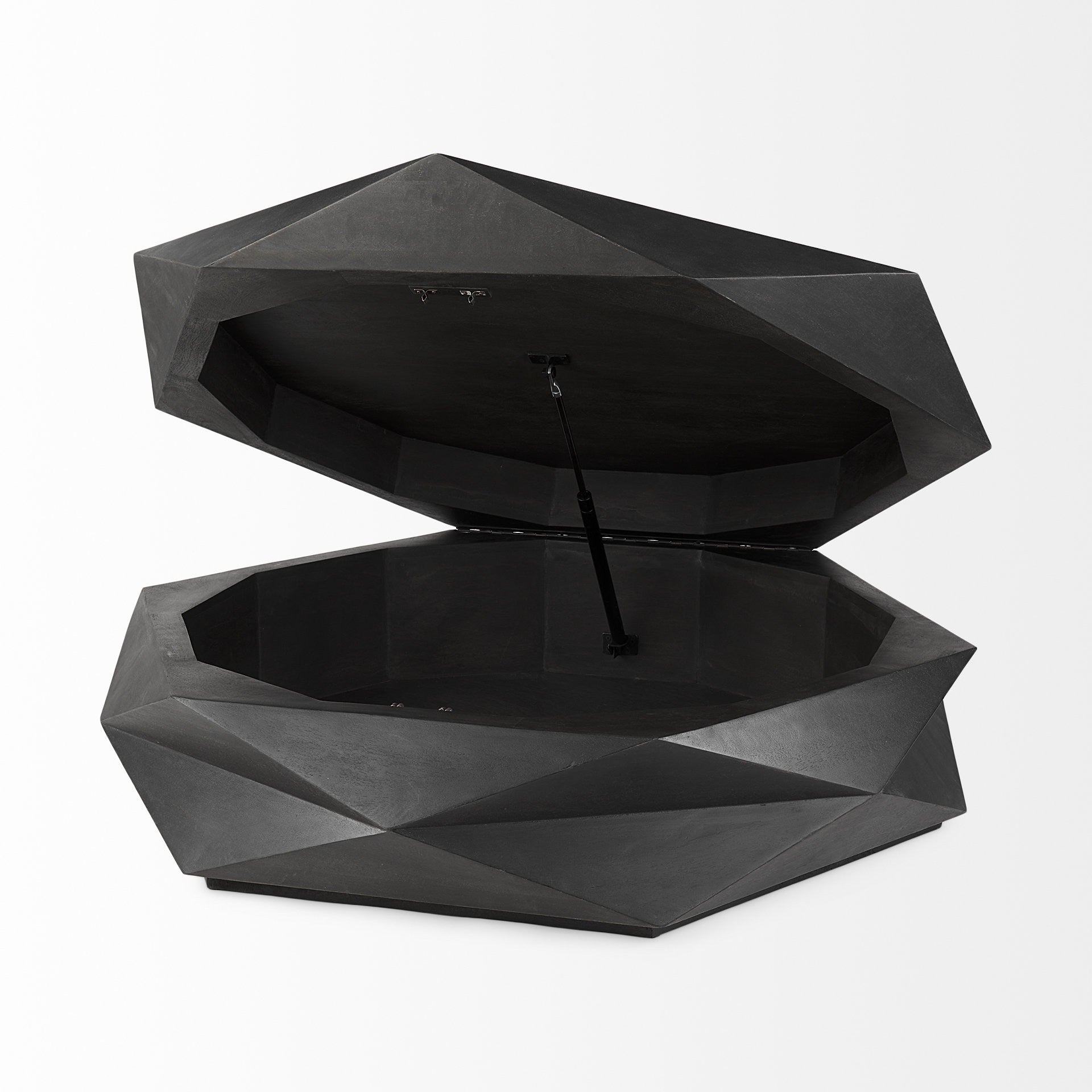 48" Geometric Wood Hexagon Storage Table