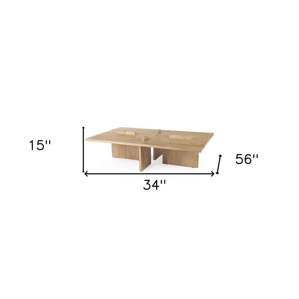 34" Wood Scandinavian Coffee Table