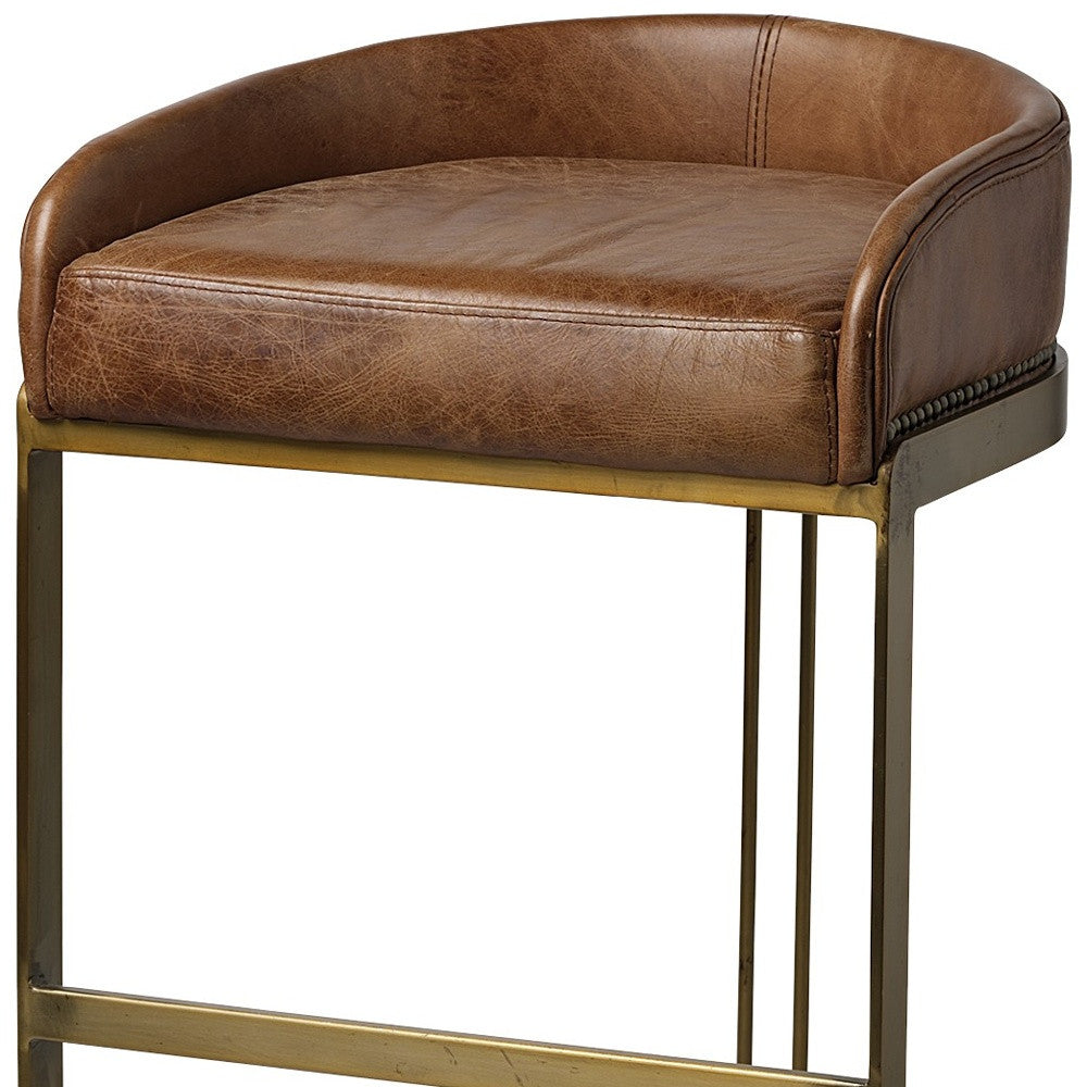 32" Modern Leather Low Back Bar Chair