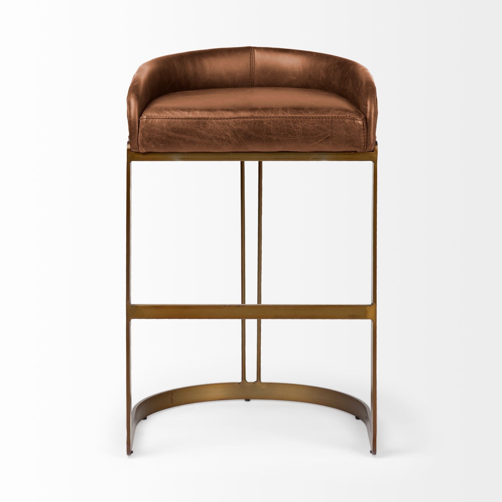 32" Modern Leather Low Back Bar Chair