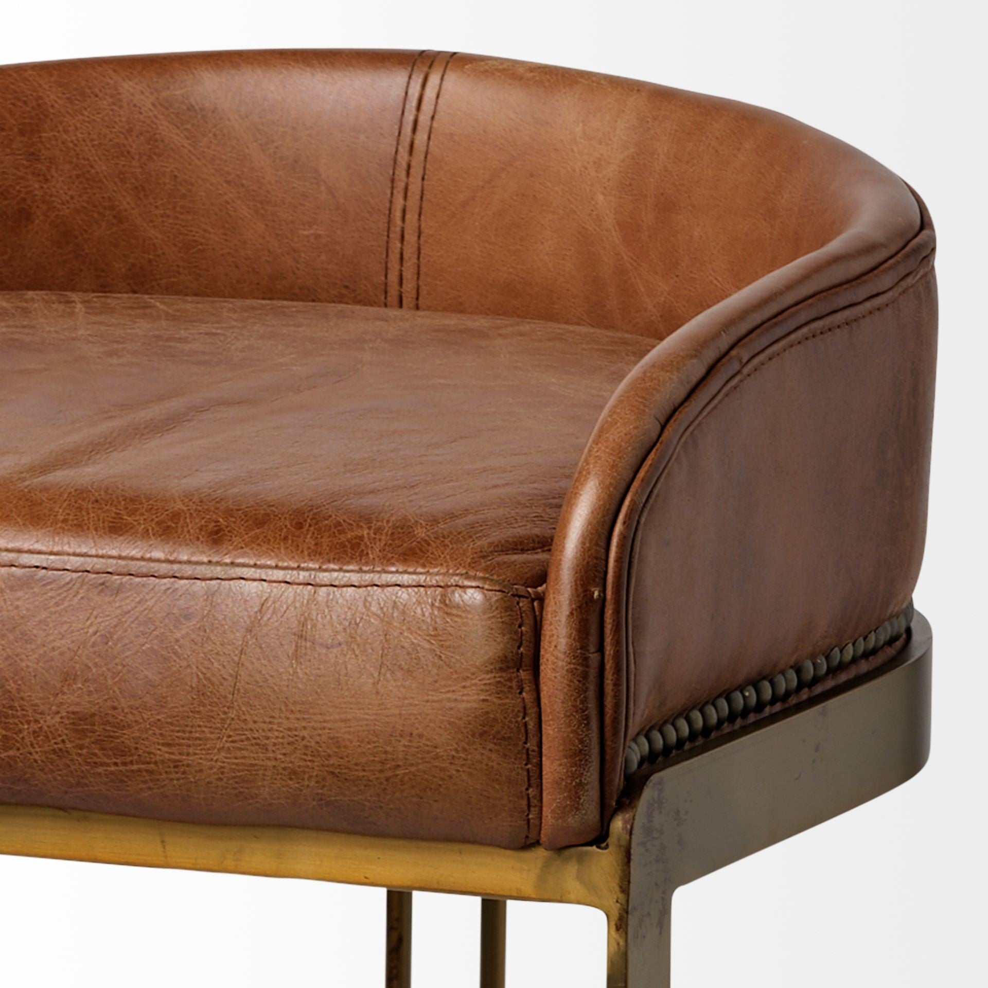 32" Modern Leather Low Back Bar Chair